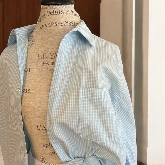 Calvin Klein Men’s button down XL Regular Fit Baby Blue gingham - Picture 8 of 16